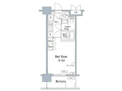 パークアクシス千葉新町(1K/6階)の間取り写真