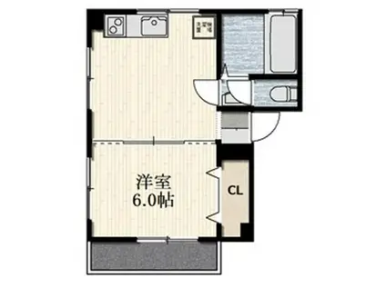 北ハイツ(1LDK/3階)の間取り写真