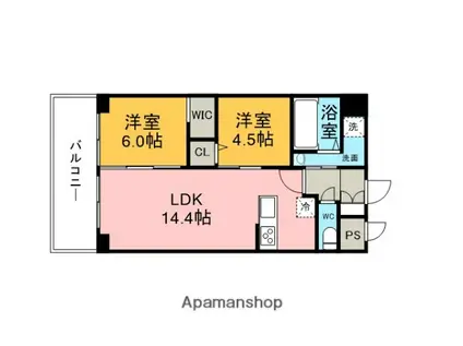 豊明寺池マンション(2LDK/3階)の間取り写真