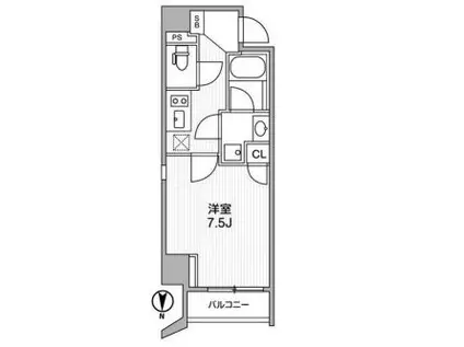 LIGHTHOUSE西新宿(1K/3階)の間取り写真