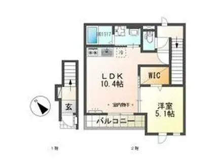 リオグランデ(1LDK/2階)の間取り写真