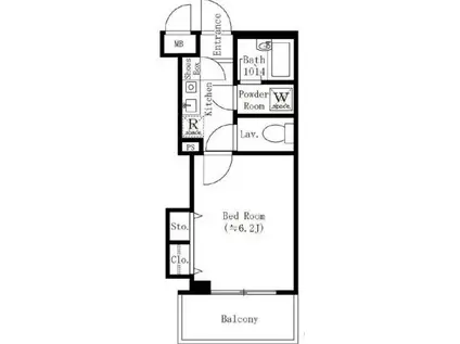 コアロート西早稲田(1K/3階)の間取り写真