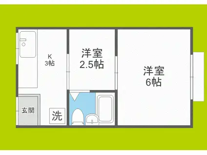 土井文化(2K/2階)の間取り写真