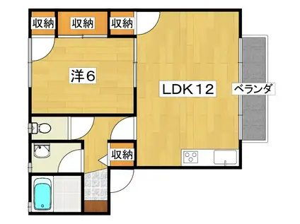 アネックス朝日丘(1LDK/1階)の間取り写真