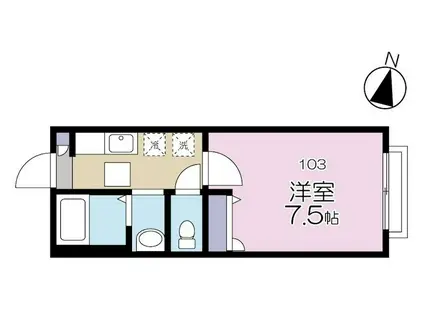 リヴェール(1K/1階)の間取り写真