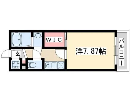 フォレステージュ江坂公園(1K/2階)の間取り写真