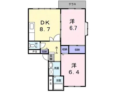 アヴェニール永和(2DK/1階)の間取り写真
