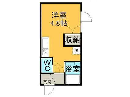 ハイツサンヨーIII(ワンルーム/2階)の間取り写真