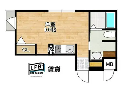 LFB RESIDENCE銀座(ワンルーム/4階)の間取り写真