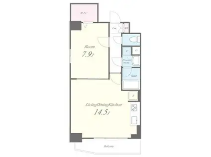 プレールマチヤ(1LDK/8階)の間取り写真