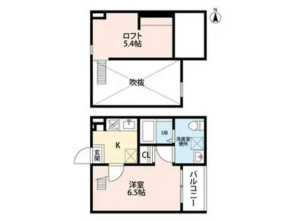 PARTENZA 志賀本通パルテンツァシガホ(1K/2階)の間取り写真