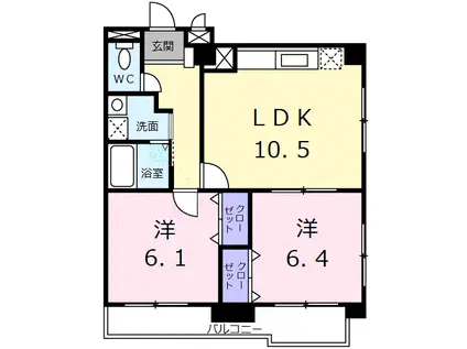 ムーンライトコート(2LDK/5階)の間取り写真