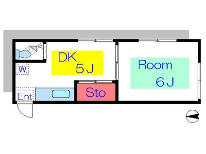 中島荘(1K/2階)の間取り写真