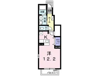 フィオーレ凛(ワンルーム/1階)の間取り写真