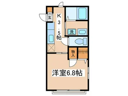 サンフォレスト共和(1K/1階)の間取り写真