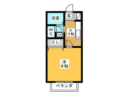 プレステージKE II(1K/1階)の間取り写真