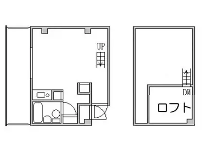 ミディ八王子(ワンルーム/4階)の間取り写真