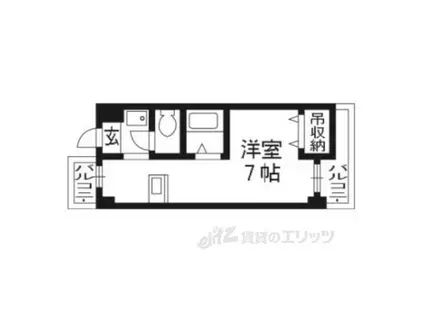 ペルルアール衣笠(ワンルーム/1階)の間取り写真