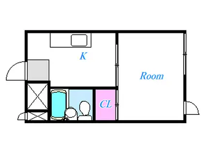 小島ビル(1DK/2階)の間取り写真