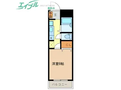 ウッズフェアリー(1K/3階)の間取り写真