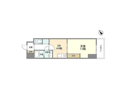 オーキッドレジデンス板橋(1DK/3階)の間取り写真