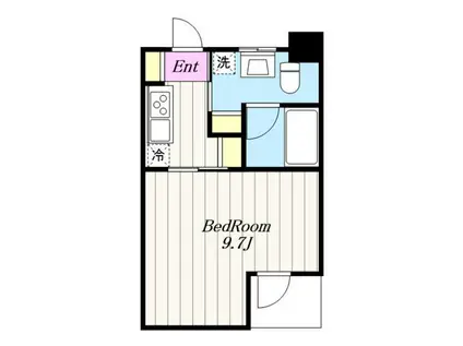 クォーツマンション(1K/9階)の間取り写真