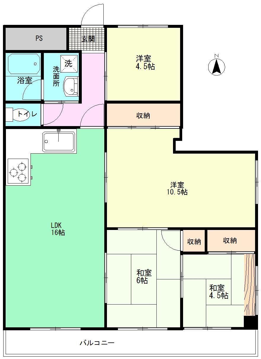 YSビル岡南(4LDK/3階)の間取り写真