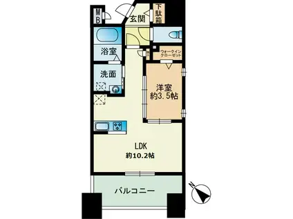 CLUB赤坂レジデンス(1LDK/12階)の間取り写真