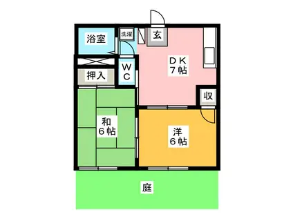 サンライズコーポ(2DK/1階)の間取り写真