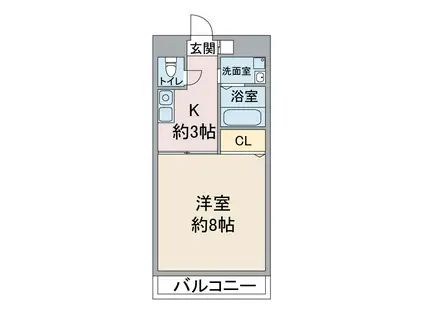 サルム上社(1K/4階)の間取り写真