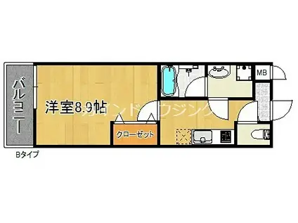 ローズ・メイ(1K/2階)の間取り写真