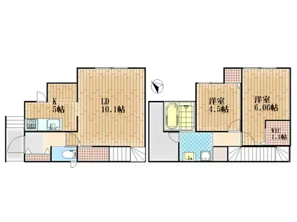NOAM COURT HIYOSHI(2LDK/1階)の間取り写真