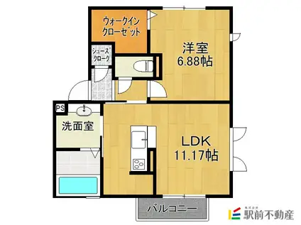 シャルムメゾン(1LDK/1階)の間取り写真