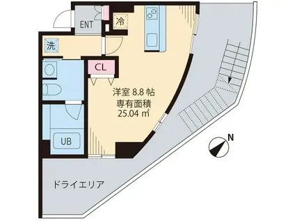 グランデ目白御留山(ワンルーム/B1階)の間取り写真