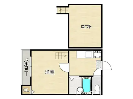 メープルハイツ21(1K/1階)の間取り写真