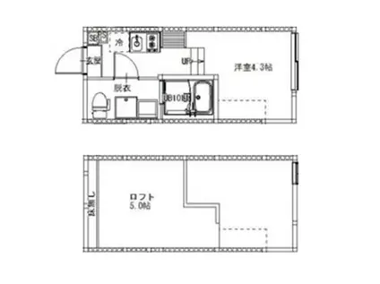 東四つ木1丁目A NEO AVAND(1K/1階)の間取り写真