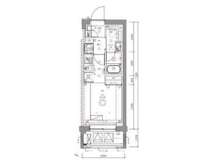 AZEST阪東橋II(ワンルーム/8階)の間取り写真