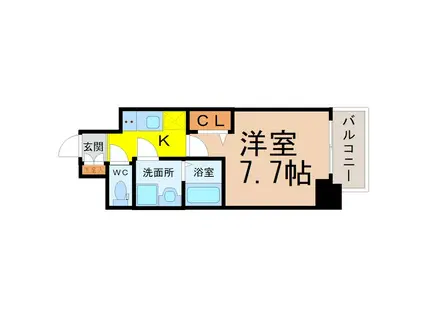 プレサンス桜通ザ・タイムズ(1K/7階)の間取り写真