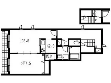 カメリア山王(1LDK/2階)の間取り写真