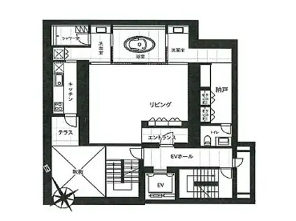 REXIED恵比寿 レクシード恵比寿(1SK/B2階)の間取り写真