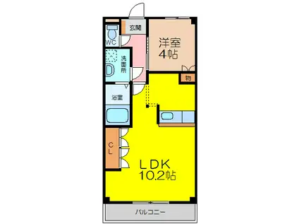 アーバンヴィレッジ(1LDK/1階)の間取り写真