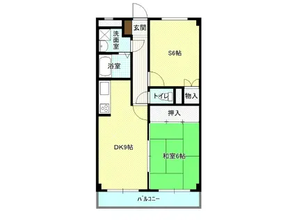 ウィステリア春日部(1SDK/1階)の間取り写真