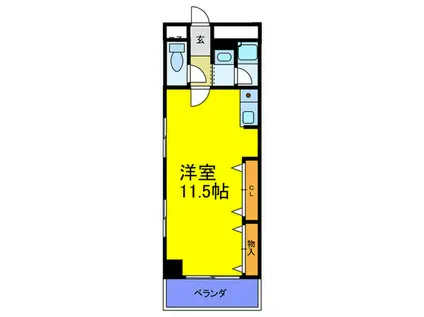 クレセール春日出II(ワンルーム/5階)の間取り写真