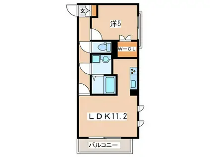 グランメールコート栄町(1LDK/2階)の間取り写真