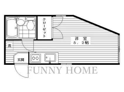 コットン落合(ワンルーム/1階)の間取り写真