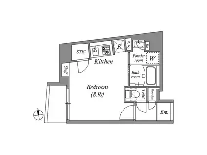 ルネサンスコート中野(ワンルーム/2階)の間取り写真