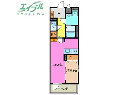 RIFORET(1LDK/2階)の間取り写真