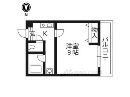 ライブIN修学院(1K/3階)の間取り写真