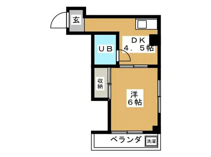 メゾンモナミ(1DK/1階)の間取り写真