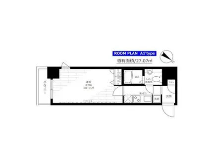 ステージグランデ日本橋(1K/6階)の間取り写真